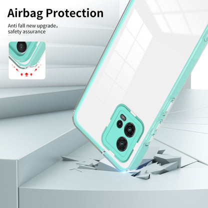 For Motorola Moto G72 5G 3-in-1 Shockproof Phone Case TPU Backplate + PC Frame + PC Camera Ring Clear Cover