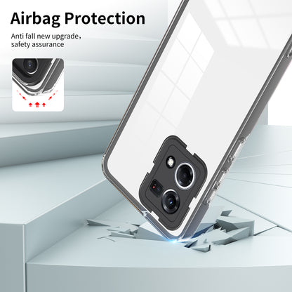 For Oppo Reno7 4G / Reno8 4G / F21 Pro 4G TPU Backplate + PC Frame + PC Camera Ring Hybrid Case 3-in-1 Clear Protection Cover