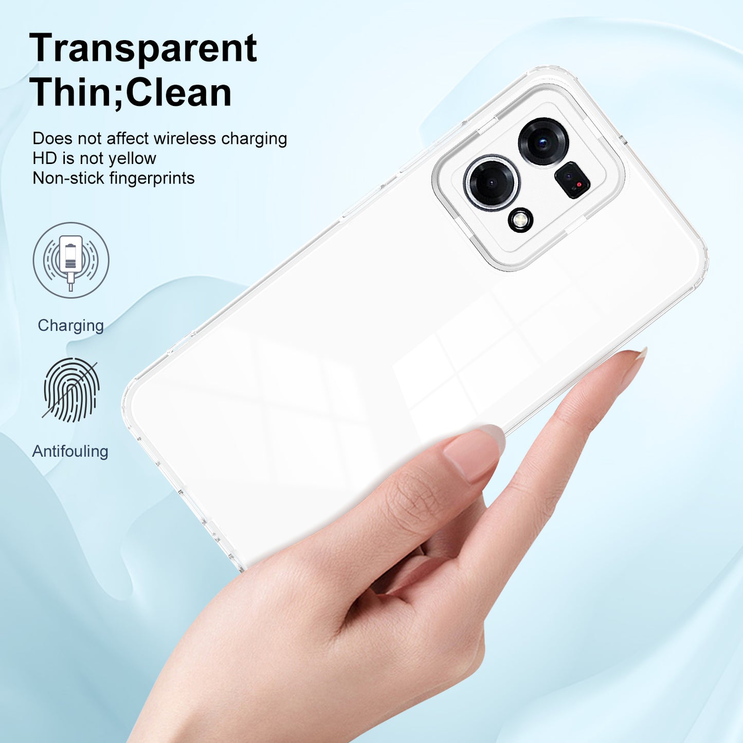 For Oppo Reno7 4G / Reno8 4G / F21 Pro 4G TPU Backplate + PC Frame + PC Camera Ring Hybrid Case 3-in-1 Clear Protection Cover