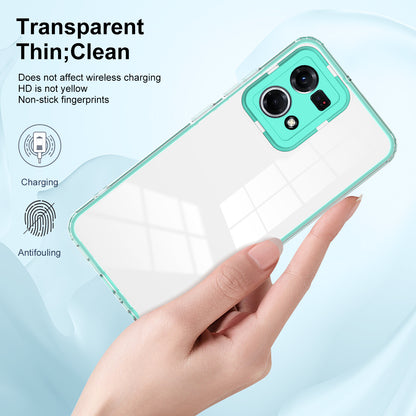 For Oppo Reno7 4G / Reno8 4G / F21 Pro 4G TPU Backplate + PC Frame + PC Camera Ring Hybrid Case 3-in-1 Clear Protection Cover