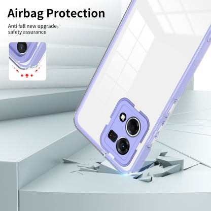 For Oppo Reno7 4G / Reno8 4G / F21 Pro 4G TPU Backplate + PC Frame + PC Camera Ring Hybrid Case 3-in-1 Clear Protection Cover