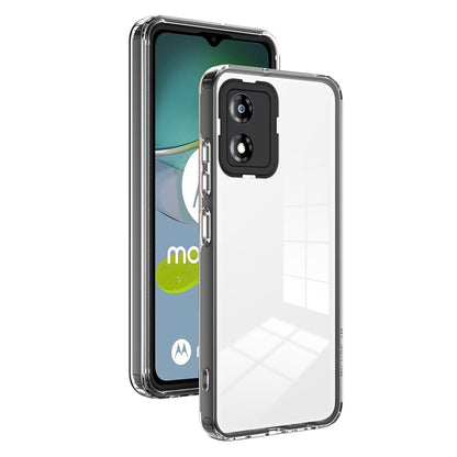 For Motorola Moto E13 4G 3-in-1 Transparent Phone Cover Camera Protection TPU + PC Drop-proof Case