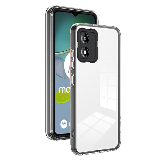 For Motorola Moto E13 4G 3-in-1 Transparent Phone Cover Camera Protection TPU + PC Drop-proof Case