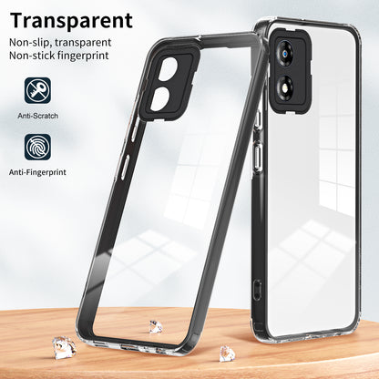 For Motorola Moto E13 4G 3-in-1 Transparent Phone Cover Camera Protection TPU + PC Drop-proof Case