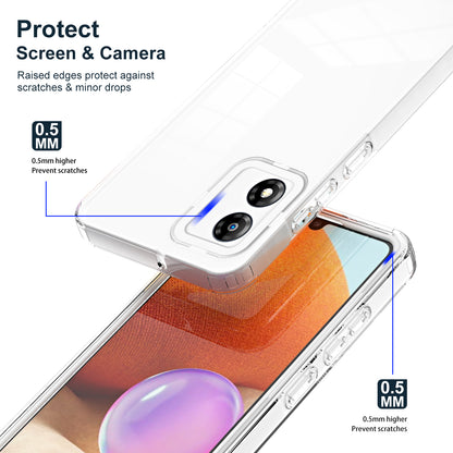 For Motorola Moto E13 4G 3-in-1 Transparent Phone Cover Camera Protection TPU + PC Drop-proof Case