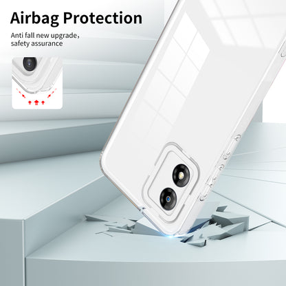 For Motorola Moto E13 4G 3-in-1 Transparent Phone Cover Camera Protection TPU + PC Drop-proof Case