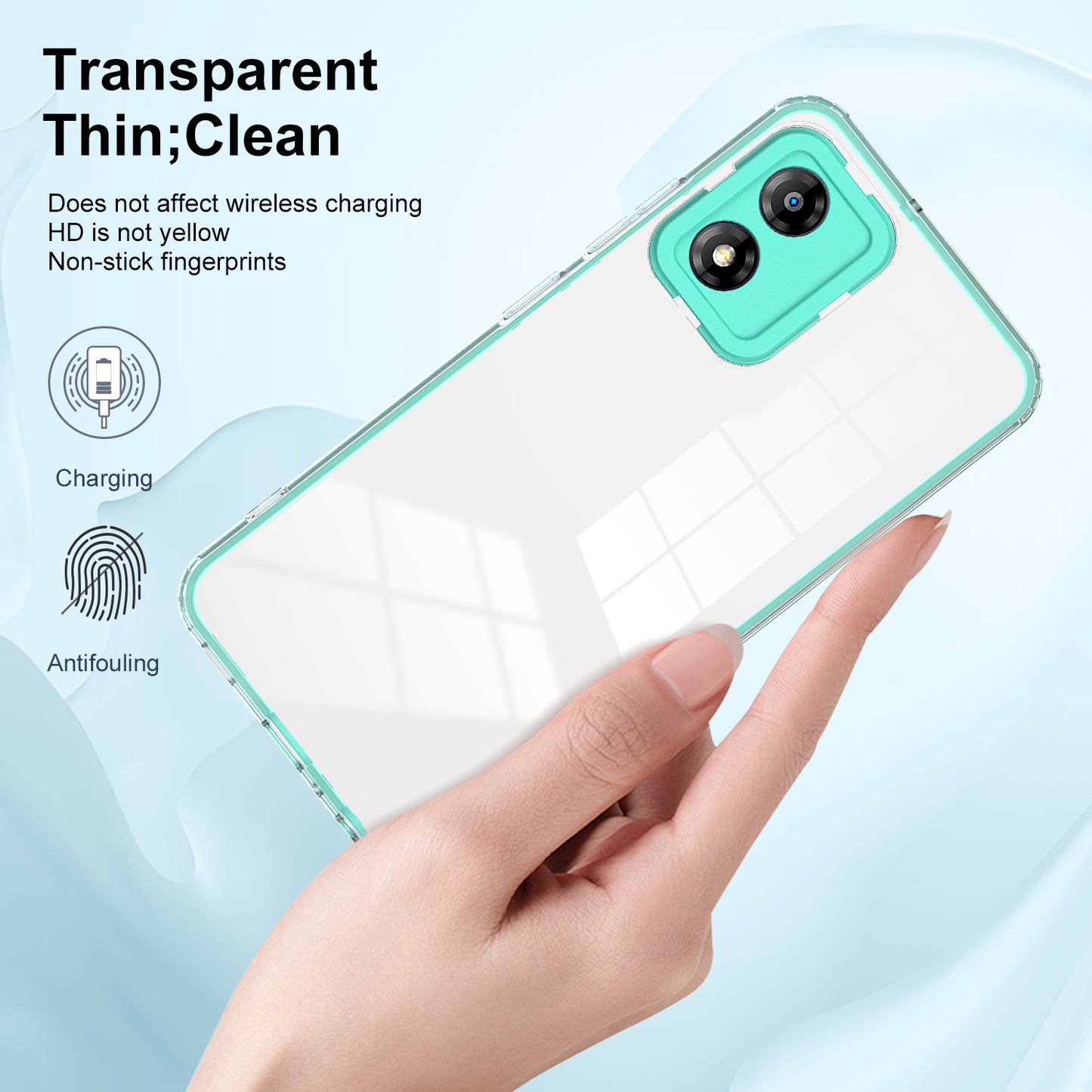 For Motorola Moto E13 4G 3-in-1 Transparent Phone Cover Camera Protection TPU + PC Drop-proof Case