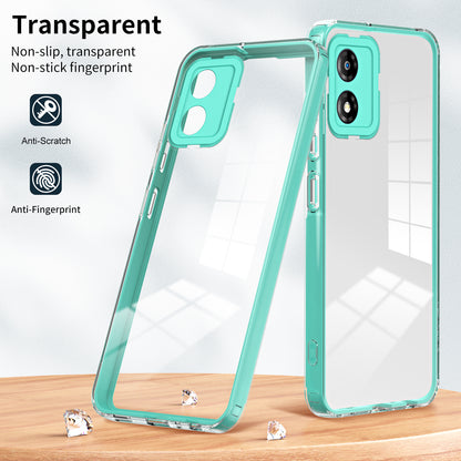 For Motorola Moto E13 4G 3-in-1 Transparent Phone Cover Camera Protection TPU + PC Drop-proof Case