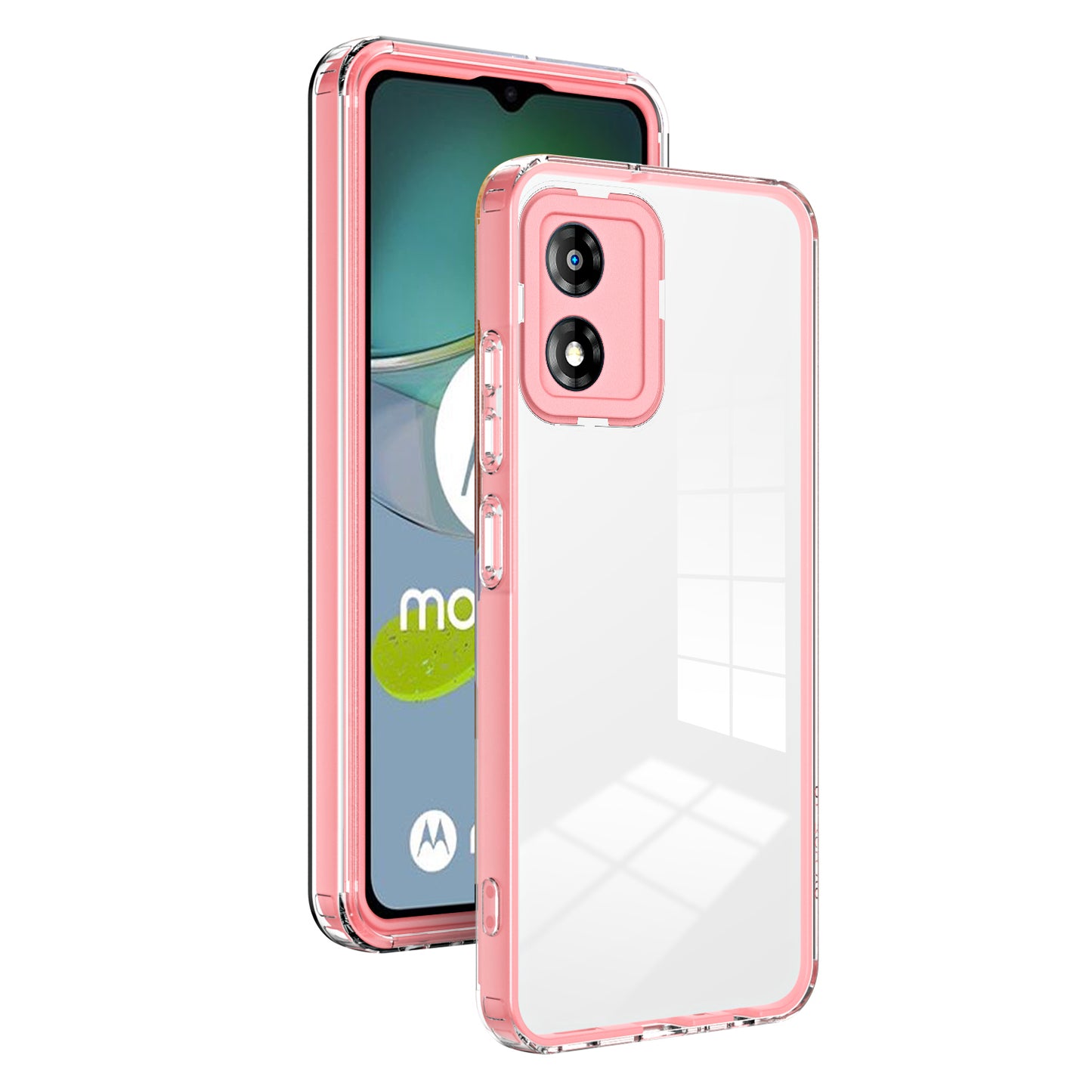 For Motorola Moto E13 4G 3-in-1 Transparent Phone Cover Camera Protection TPU + PC Drop-proof Case