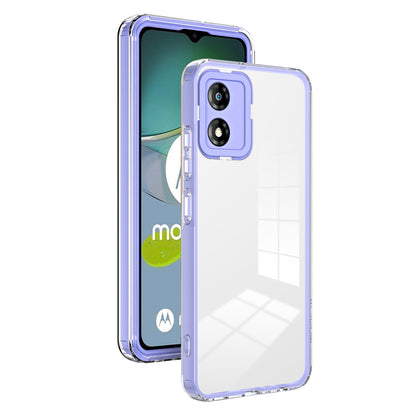 For Motorola Moto E13 4G 3-in-1 Transparent Phone Cover Camera Protection TPU + PC Drop-proof Case