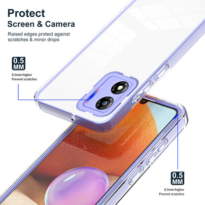 For Motorola Moto E13 4G 3-in-1 Transparent Phone Cover Camera Protection TPU + PC Drop-proof Case
