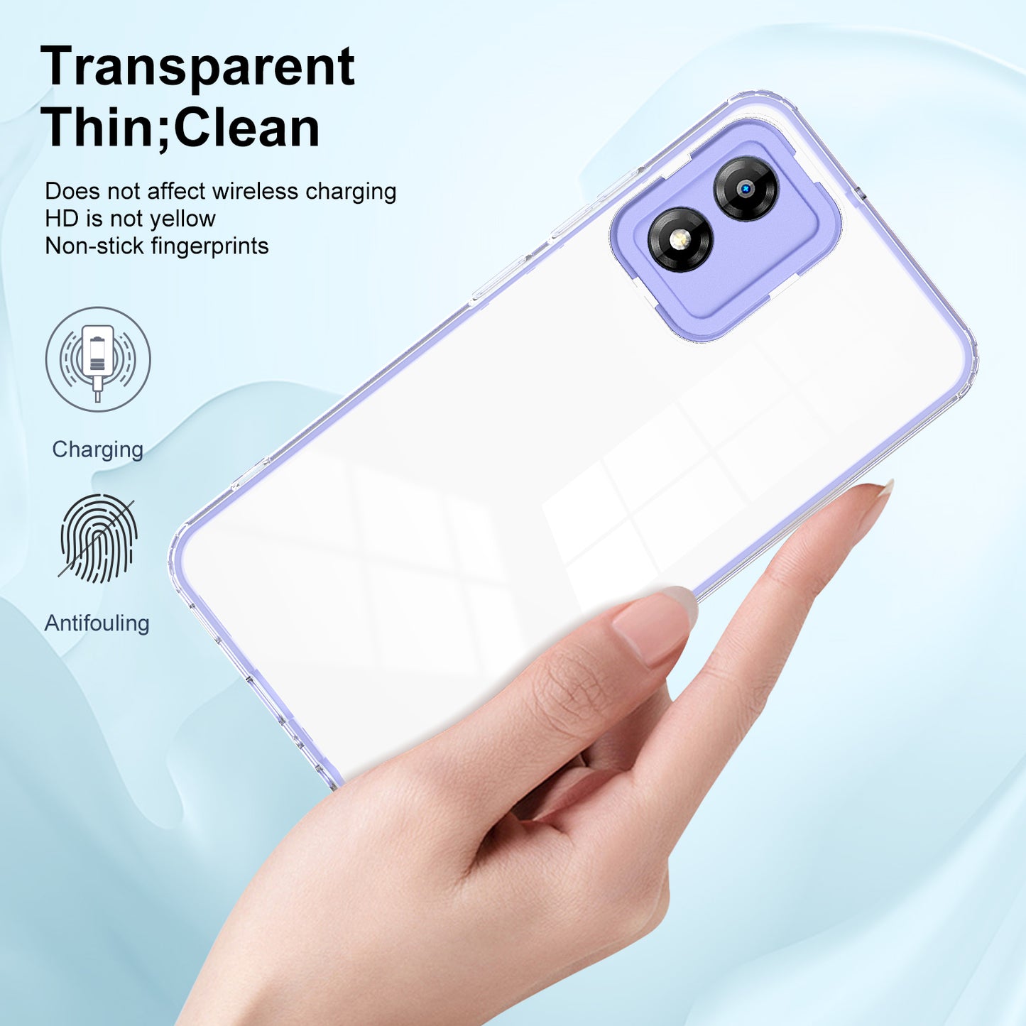 For Motorola Moto E13 4G 3-in-1 Transparent Phone Cover Camera Protection TPU + PC Drop-proof Case