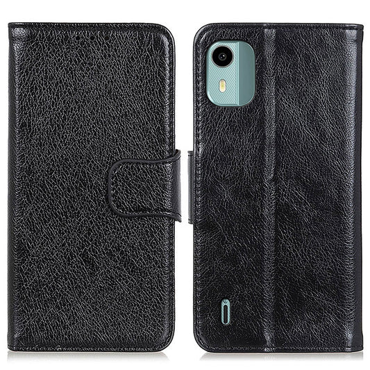 For Nokia C12 4G / C12 Plus / C12 Pro Stand Split Leather Phone Case Nappa Texture Wallet Cover