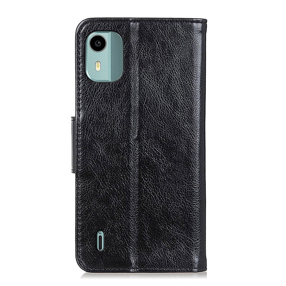 For Nokia C12 4G / C12 Plus / C12 Pro Stand Split Leather Phone Case Nappa Texture Wallet Cover