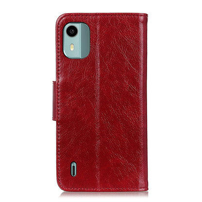 For Nokia C12 4G / C12 Plus / C12 Pro Stand Split Leather Phone Case Nappa Texture Wallet Cover