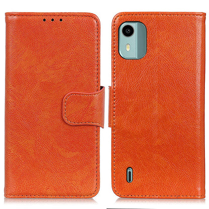 For Nokia C12 4G / C12 Plus / C12 Pro Stand Split Leather Phone Case Nappa Texture Wallet Cover