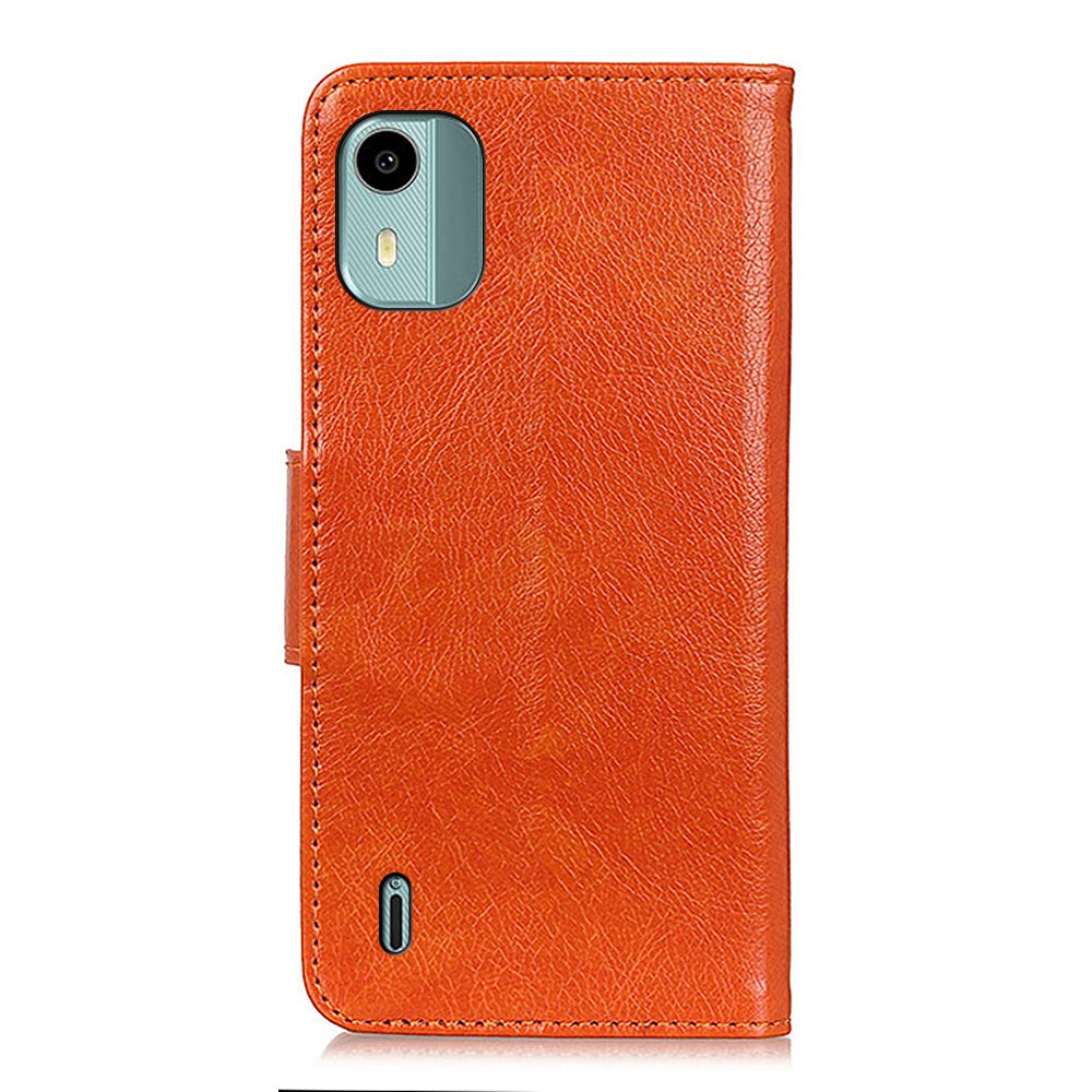 For Nokia C12 4G / C12 Plus / C12 Pro Stand Split Leather Phone Case Nappa Texture Wallet Cover