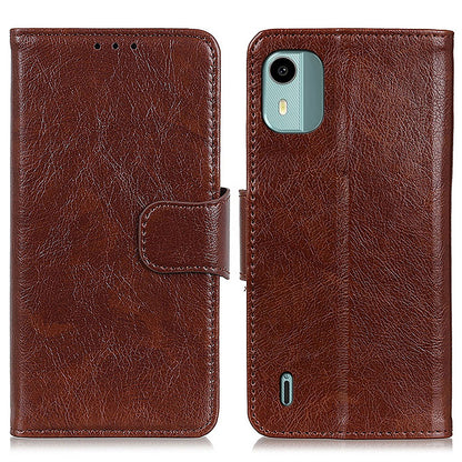 For Nokia C12 4G / C12 Plus / C12 Pro Stand Split Leather Phone Case Nappa Texture Wallet Cover