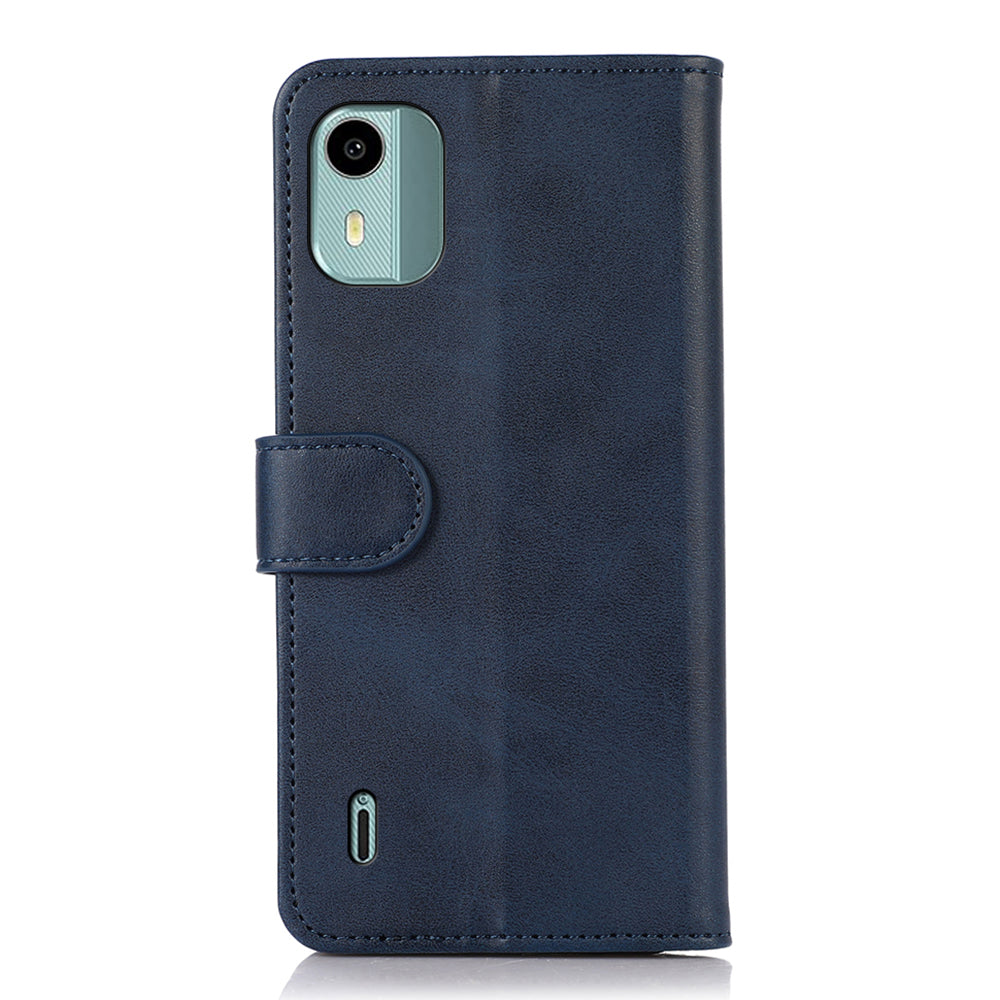 PU Leather Phone Case for Nokia C12 4G / C12 Plus / C12 Pro , Cowhide Texture Phone Cover with Stand Wallet
