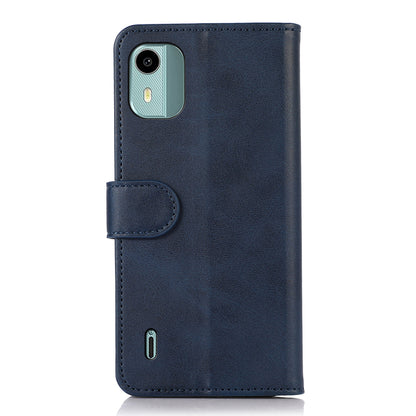 PU Leather Phone Case for Nokia C12 4G / C12 Plus / C12 Pro , Cowhide Texture Phone Cover with Stand Wallet