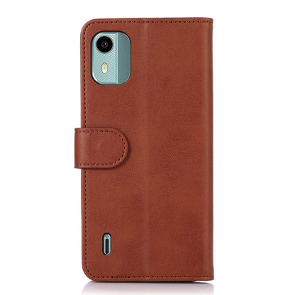 PU Leather Phone Case for Nokia C12 4G / C12 Plus / C12 Pro , Cowhide Texture Phone Cover with Stand Wallet