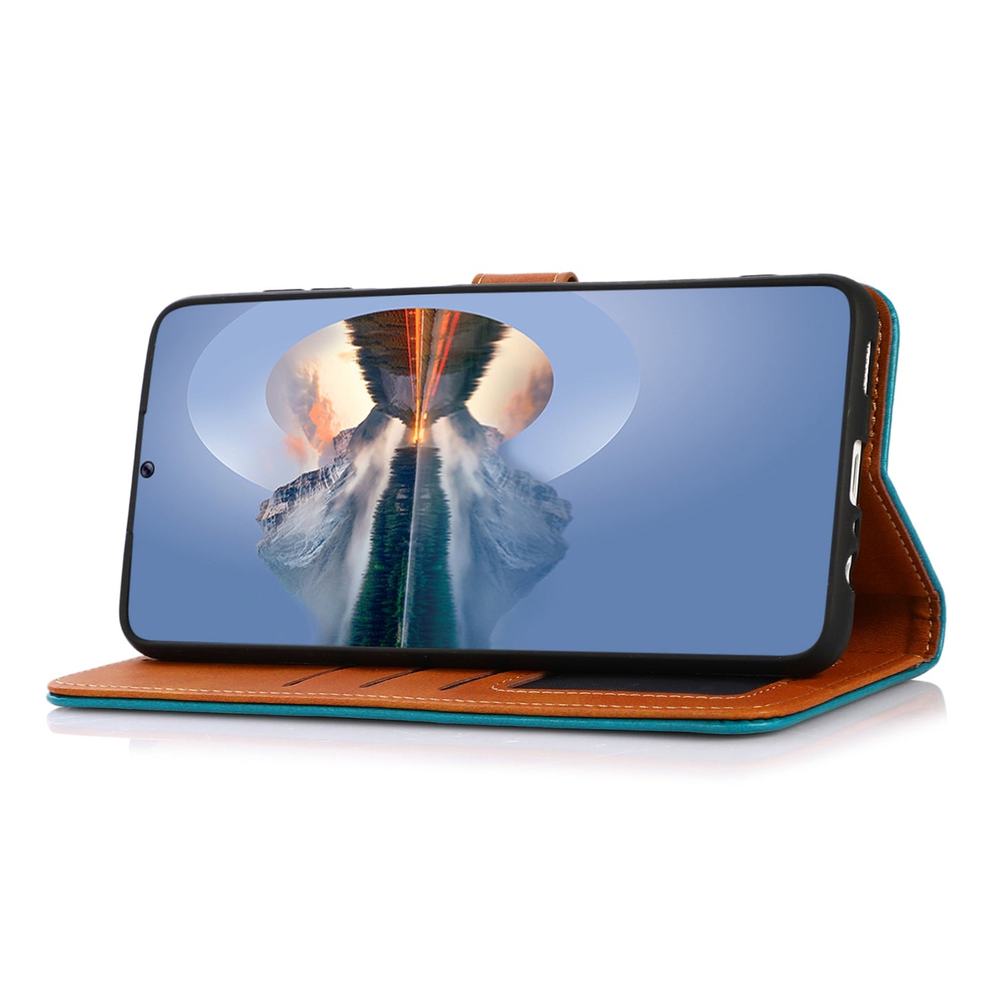 KHAZNEH For Nokia C12 4G / C12 Plus / C12 Pro Phone Leather Cover Gold Button Magnetic Case with Stand Wallet