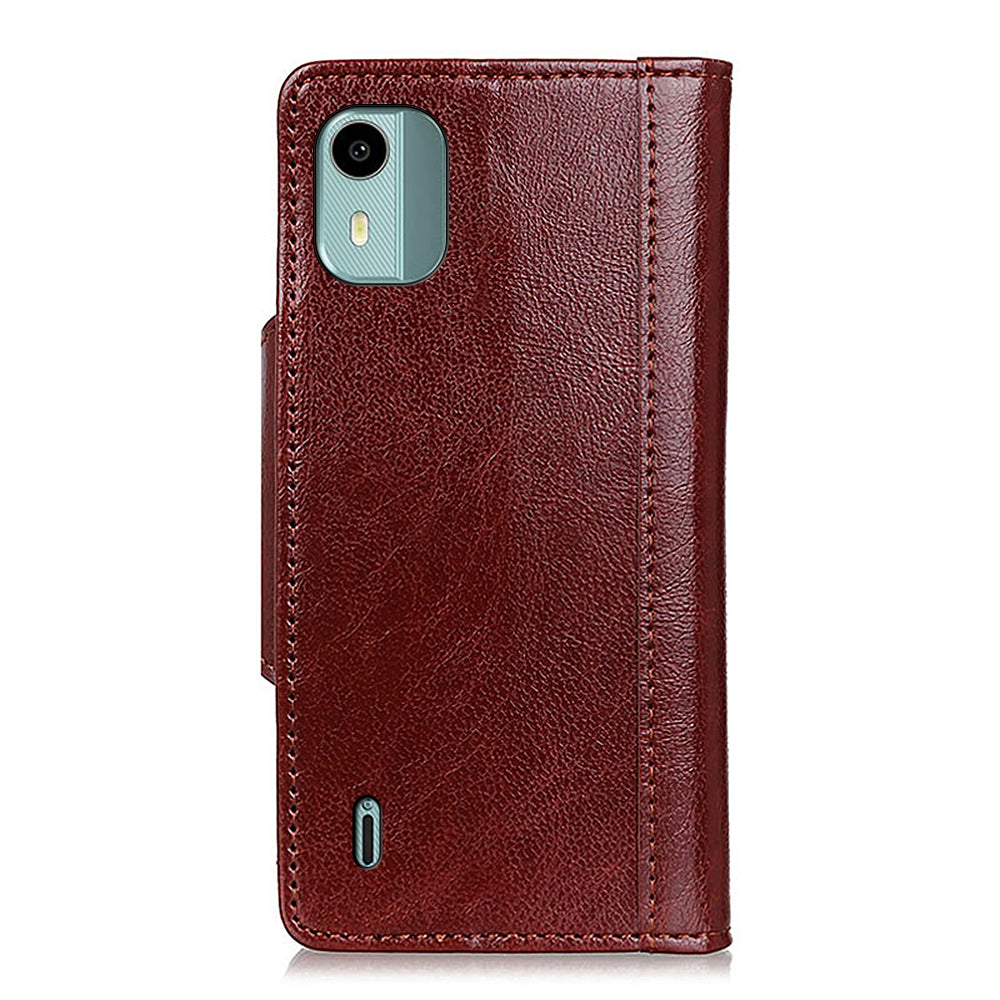 Phone Wallet Case for Nokia C12 4G / C12 Plus / C12 Pro , PU Leather Cowhide Texture Stand Cover