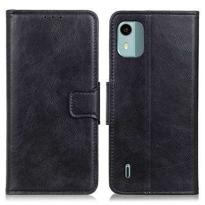For Nokia C12 4G / C12 Plus / C12 Pro Cell Phone Wallet Case Crazy Horse Texture Leather Cover with Stand