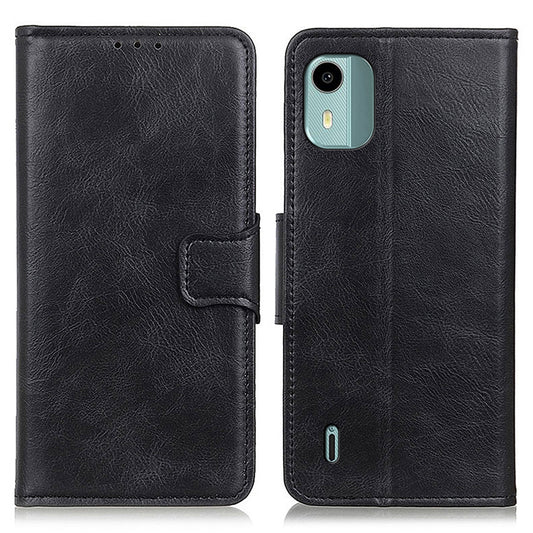 For Nokia C12 4G / C12 Plus / C12 Pro Cell Phone Wallet Case Crazy Horse Texture Leather Cover with Stand