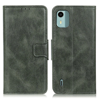 For Nokia C12 4G / C12 Plus / C12 Pro Cell Phone Wallet Case Crazy Horse Texture Leather Cover with Stand