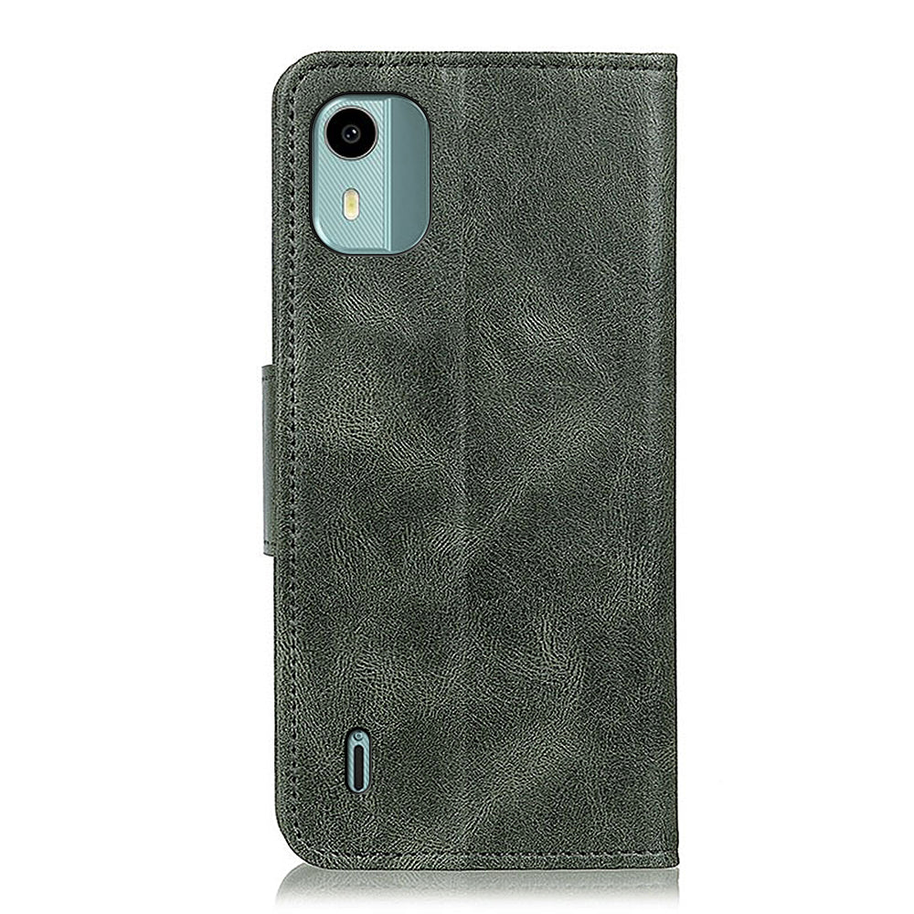 For Nokia C12 4G / C12 Plus / C12 Pro Cell Phone Wallet Case Crazy Horse Texture Leather Cover with Stand