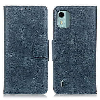 For Nokia C12 4G / C12 Plus / C12 Pro Cell Phone Wallet Case Crazy Horse Texture Leather Cover with Stand