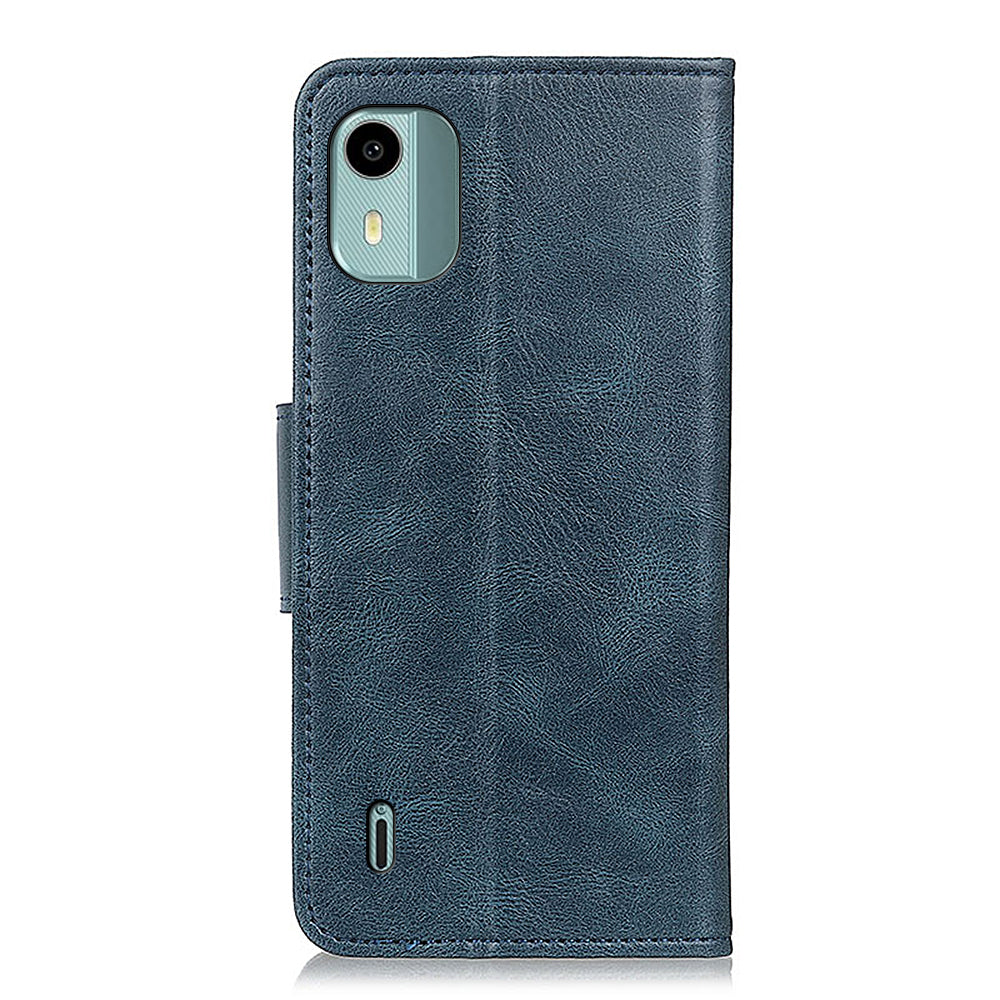For Nokia C12 4G / C12 Plus / C12 Pro Cell Phone Wallet Case Crazy Horse Texture Leather Cover with Stand