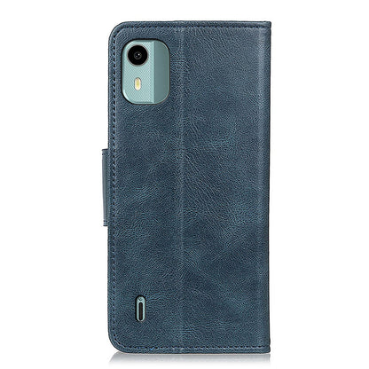 For Nokia C12 4G / C12 Plus / C12 Pro Cell Phone Wallet Case Crazy Horse Texture Leather Cover with Stand