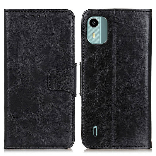 Stand Wallet Phone Case for Nokia C12 4G / C12 Plus / C12 Pro , Split Leather+TPU Crazy Horse Texture Cover