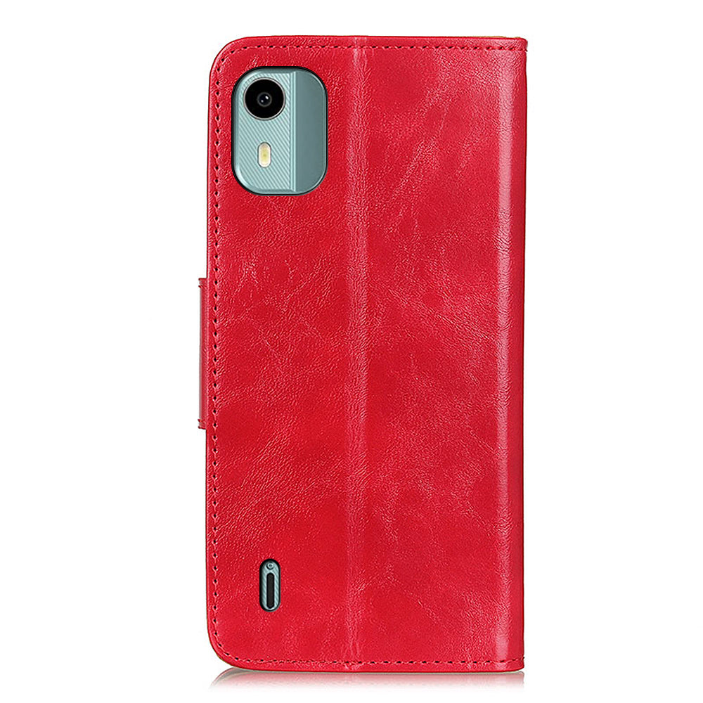 Stand Wallet Phone Case for Nokia C12 4G / C12 Plus / C12 Pro , Split Leather+TPU Crazy Horse Texture Cover