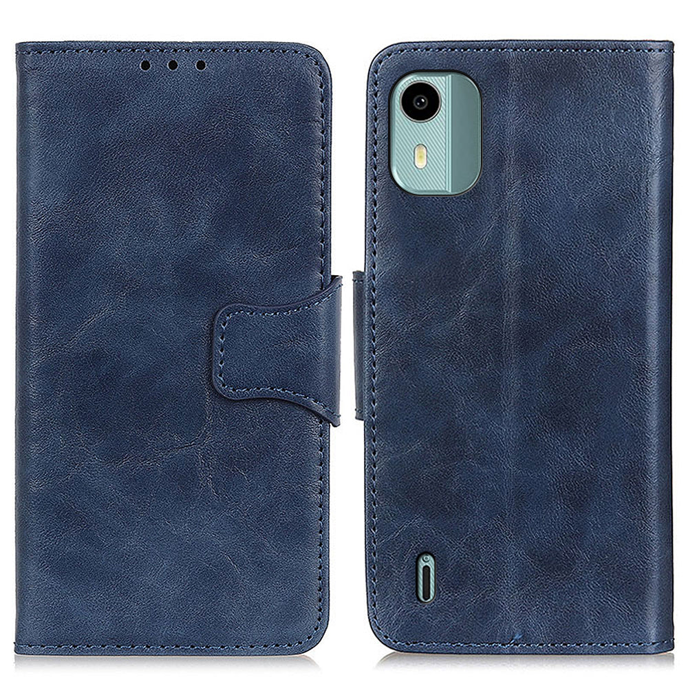 Stand Wallet Phone Case for Nokia C12 4G / C12 Plus / C12 Pro , Split Leather+TPU Crazy Horse Texture Cover