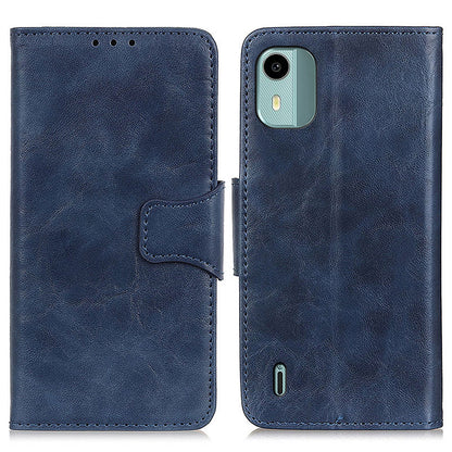 Stand Wallet Phone Case for Nokia C12 4G / C12 Plus / C12 Pro , Split Leather+TPU Crazy Horse Texture Cover