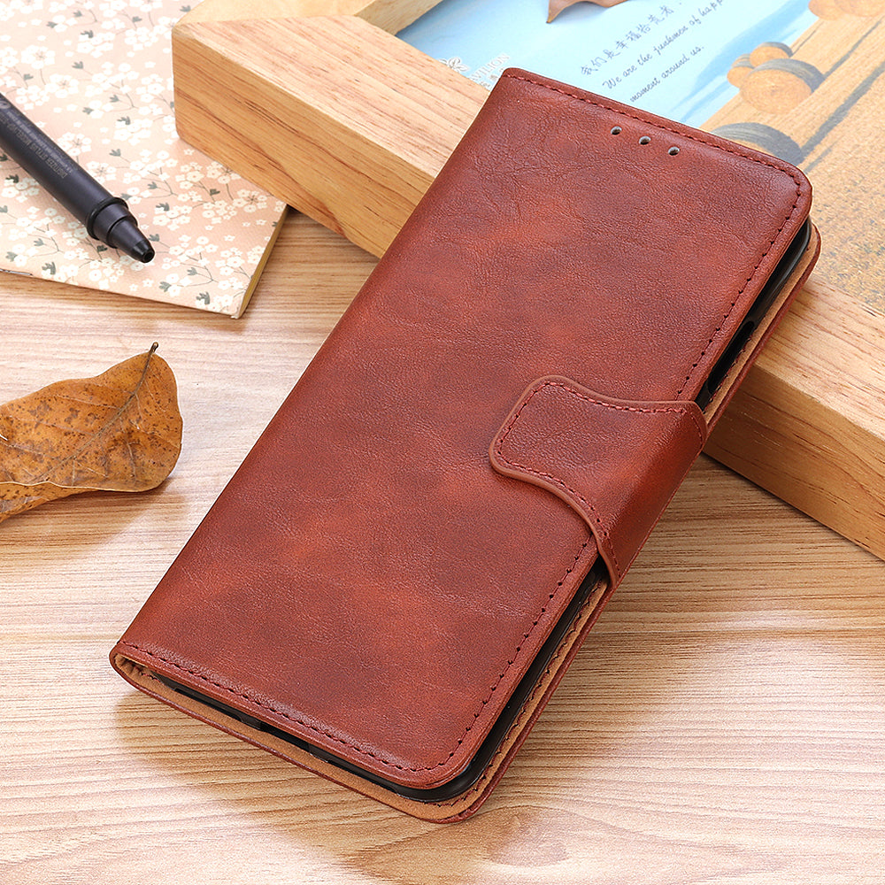Stand Wallet Phone Case for Nokia C12 4G / C12 Plus / C12 Pro , Split Leather+TPU Crazy Horse Texture Cover