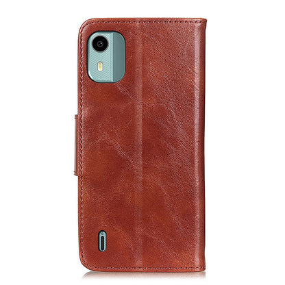 Stand Wallet Phone Case for Nokia C12 4G / C12 Plus / C12 Pro , Split Leather+TPU Crazy Horse Texture Cover