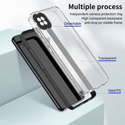 For Xiaomi Redmi 9C / 9C NFC / 10A 3-in-1 Transparent Back Cover TPU + PC Shockproof Phone Case