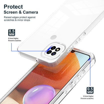 For Xiaomi Redmi 9C / 9C NFC / 10A 3-in-1 Transparent Back Cover TPU + PC Shockproof Phone Case