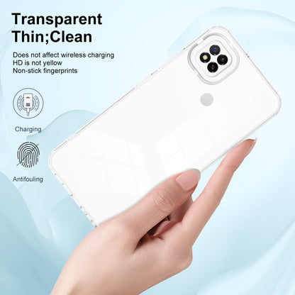 For Xiaomi Redmi 9C / 9C NFC / 10A 3-in-1 Transparent Back Cover TPU + PC Shockproof Phone Case