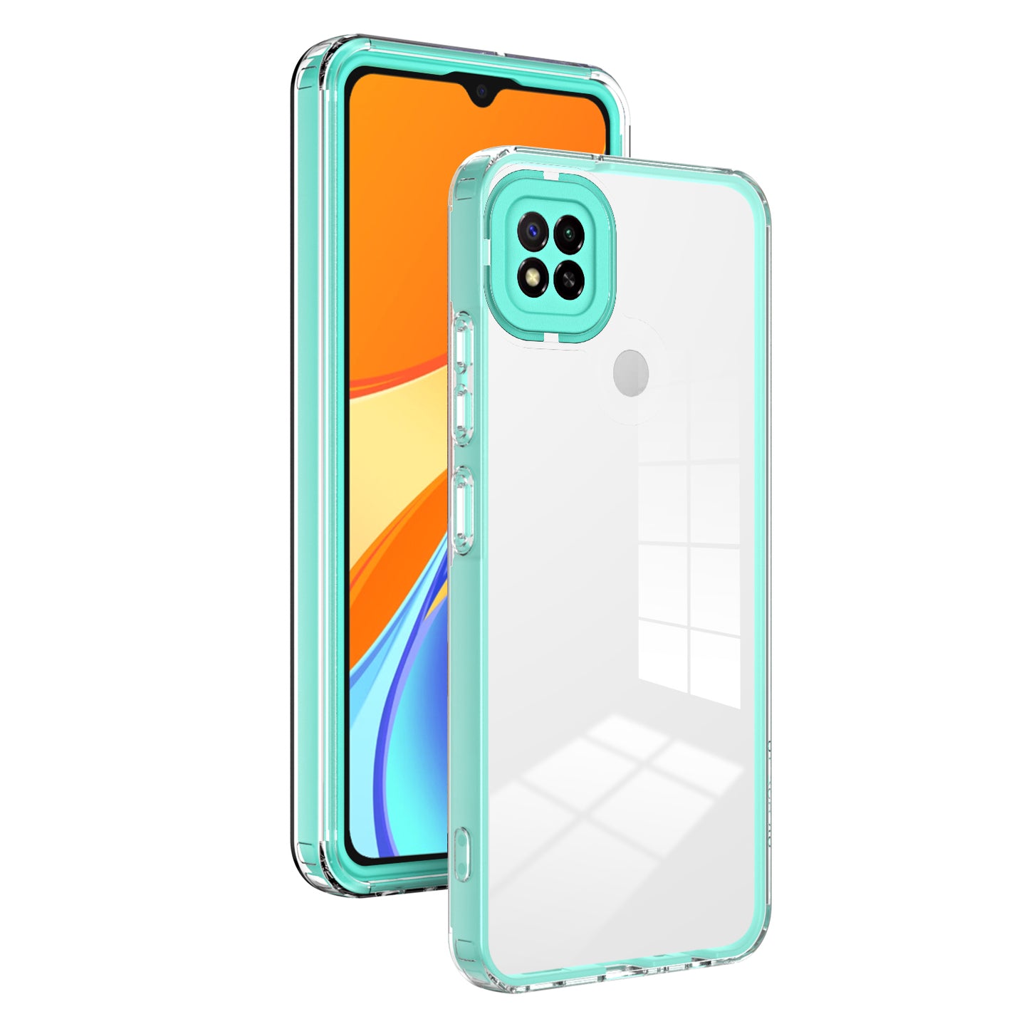 For Xiaomi Redmi 9C / 9C NFC / 10A 3-in-1 Transparent Back Cover TPU + PC Shockproof Phone Case