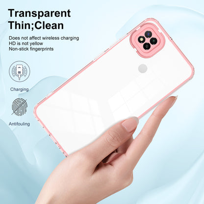 For Xiaomi Redmi 9C / 9C NFC / 10A 3-in-1 Transparent Back Cover TPU + PC Shockproof Phone Case