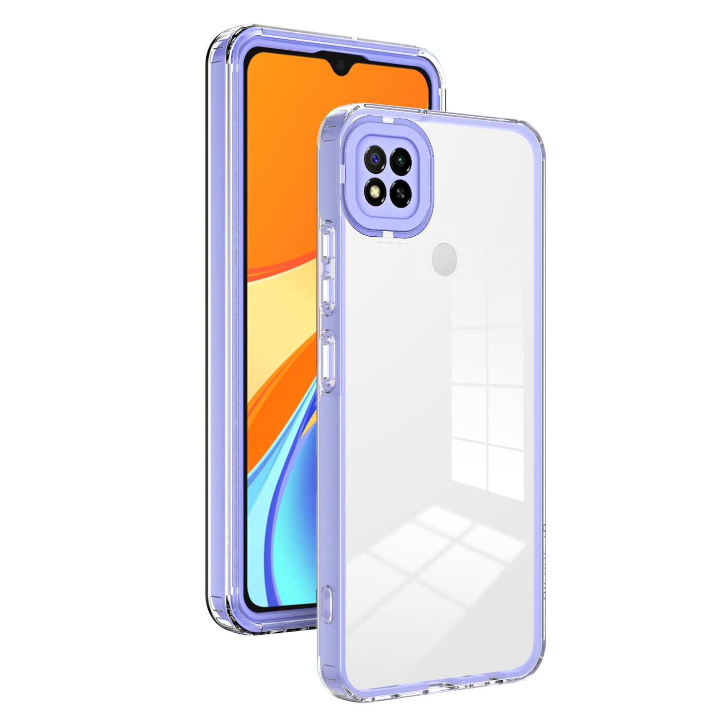 For Xiaomi Redmi 9C / 9C NFC / 10A 3-in-1 Transparent Back Cover TPU + PC Shockproof Phone Case
