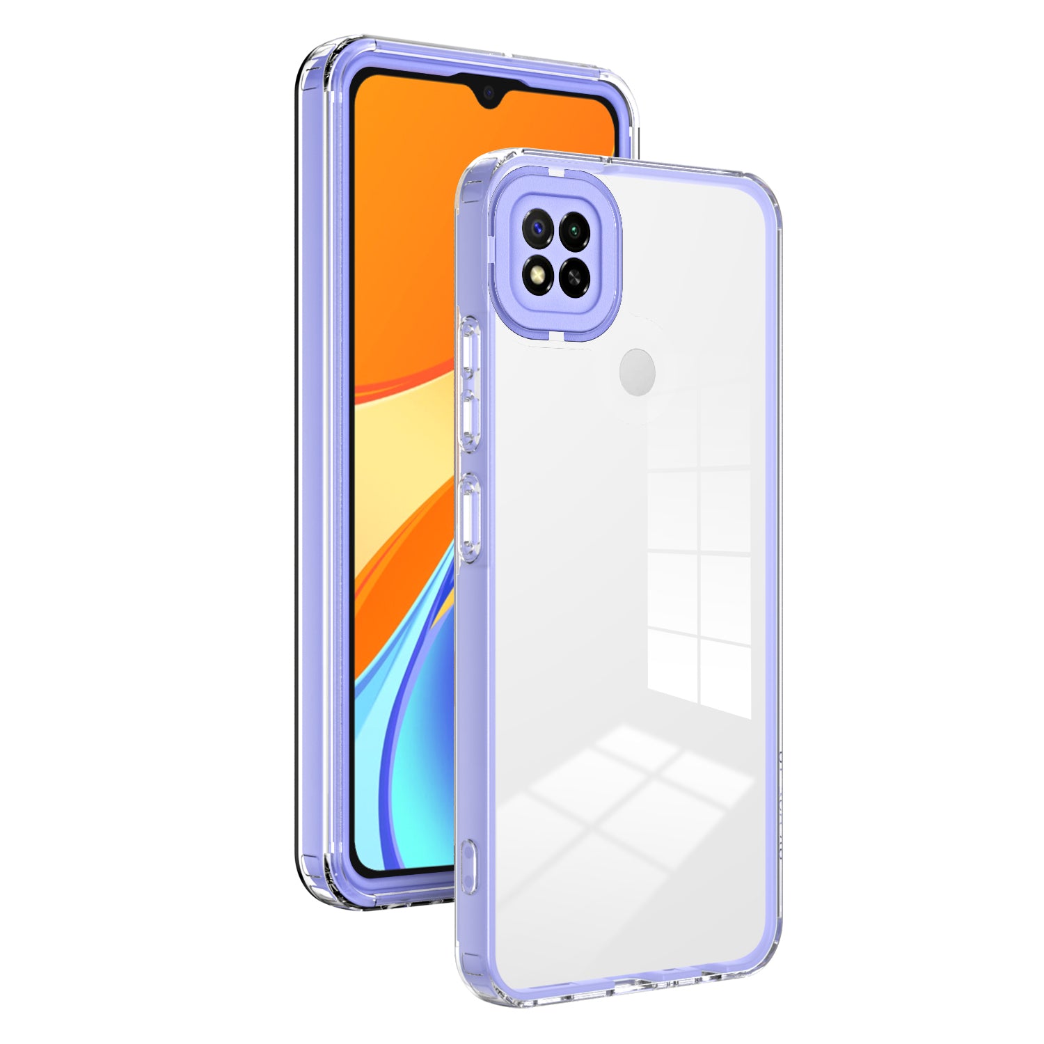 For Xiaomi Redmi 9C / 9C NFC / 10A 3-in-1 Transparent Back Cover TPU + PC Shockproof Phone Case