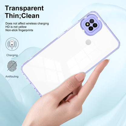 For Xiaomi Redmi 9C / 9C NFC / 10A 3-in-1 Transparent Back Cover TPU + PC Shockproof Phone Case