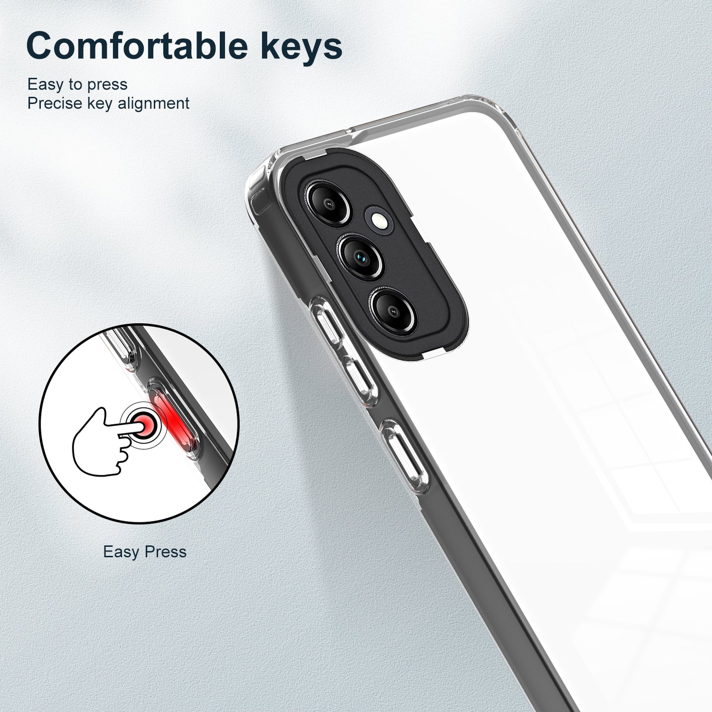 For Samsung Galaxy M14 5G Clear Back Cover TPU + PC Camera Protection Anti-drop Phone Case