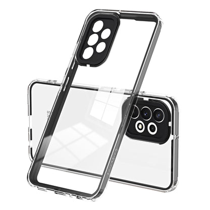 For Samsung Galaxy A72 4G / 5G Case TPU PC Phone Shell 3-in-1 Clear Phone Cover with PC Camera Frame